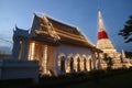 Twilight time of the most important place of worship at Phra Samut Chedi.