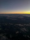 Twilight view from airplane window Royalty Free Stock Photo