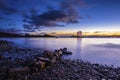 Twilight View of Castle Stalker in the Highlands of Scotland Royalty Free Stock Photo