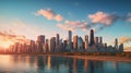 Twilight view of chicago city