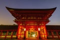 Twilight view of the famous Fushimi Inari-taisha