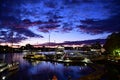 A twilight view of Victoria inner harbour.