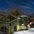 Twilight winter Lviv city, Ukraine