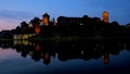 Purple twilights above the Vistula river, Krakow, Poland