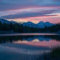 Twilights beauty captured in serene sky lake juxtaposition
