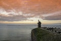 Twilights on lake, Volendam, Netherlands, sunset Royalty Free Stock Photo