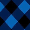 Twill black and blue Scottish tartan plaid