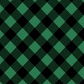 Twill buffalo plaid diagonal green and black background