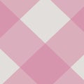 Twill pink and cream buffalo plaid diagonal background Royalty Free Stock Photo