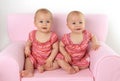 Twin baby girls Royalty Free Stock Photo