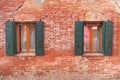 Twin balconies from Burano island, Venice