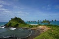 Twin beach with palm trees Royalty Free Stock Photo