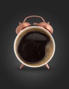 Twin bell alarm clock with coffee mug