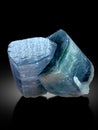 Twin blue indicolite tourmaline elbaite crystal from afghanistan Royalty Free Stock Photo