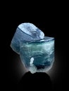 Twin blue indicolite tourmaline elbaite crystal from afghanistan Royalty Free Stock Photo