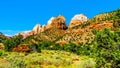 The Twin Brothers mountain and Mountain of the Sun in Zion National Park in Utah, United Sates