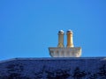 Twin chimney ducts Royalty Free Stock Photo