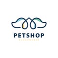 Twin Dogs and Heart for Petshop Logo Design.