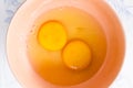 Twin eggs yolk