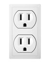 Twin socket Type B. Receptacle from Mexico. Royalty Free Stock Photo