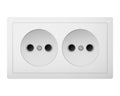 Twin electrical socket Type C. Power plug. Royalty Free Stock Photo