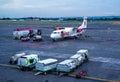 Twin Engine ATR 72 Turboprop Aircraft from Wing Airlines Being Fuel by Pertamina Tanker Truck