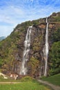 Twin Falls in the mountains of Italy Royalty Free Stock Photo