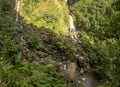 The twin falls of Trafalgar Falls in the mountains of Dominica Royalty Free Stock Photo