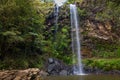 Twin Falls waterfall dropping over a sheer cliff to the plunge pool below Royalty Free Stock Photo