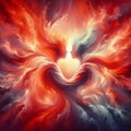 Twin flame couple. Soulmates. The concept of magical, esoteric, tantric, spiritual love. Connection between souls