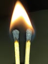 Twin flame match sticks Royalty Free Stock Photo