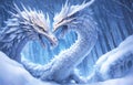 Twin Frost Dragon. AI Generate