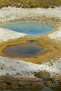 Twin geyser with orange microbial mats, Yellowstone National Par