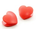 Twin heart on white background Royalty Free Stock Photo