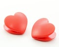 Twin heart on white background Royalty Free Stock Photo