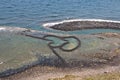 Twin Hearts Stone Tidal Weir in Chimei Taiwan