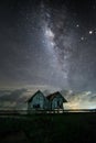 Twin house among the million stars Royalty Free Stock Photo