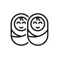 Black line icon for Twin, dual and double Royalty Free Stock Photo