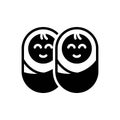 Black solid icon for Twin, dual and baby Royalty Free Stock Photo