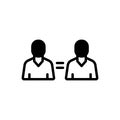 Black solid icon for Twin, person and common Royalty Free Stock Photo