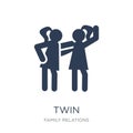 twin icon. Trendy flat vector twin icon on white background from