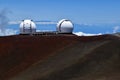 The twin Keck telescopes on Mauna Kea, Hawaii Royalty Free Stock Photo