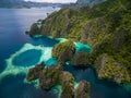 Aerial View of Twin Lagoon in Coron Island, Palawan, Philippines Royalty Free Stock Photo