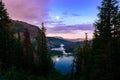 Twin lakes view at sunset in Mammoth mountains area Royalty Free Stock Photo