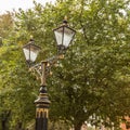 Twin lamp lights at York Minster York UK