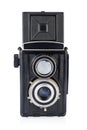 Twin-lens medium format camera isolated on the white Royalty Free Stock Photo