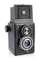 Twin-lens medium format camera isolated on the white Royalty Free Stock Photo