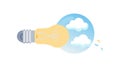 Twin Light Bulbs Clouds, Collaborative Ideas Vector Design Generative AI Royalty Free Stock Photo