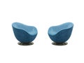 Twin Mid-Century Modern Egg Chairs in Blue Royalty Free Stock Photo