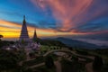 Twin pagoda in doi Inthanon national park Royalty Free Stock Photo